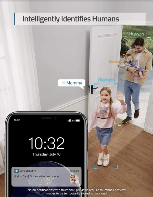 ⁦מצלמת אבטחה חכמה Anker Eufy Indoor cam 2K Pen &Tilt⁩ – תמונה ⁦4⁩